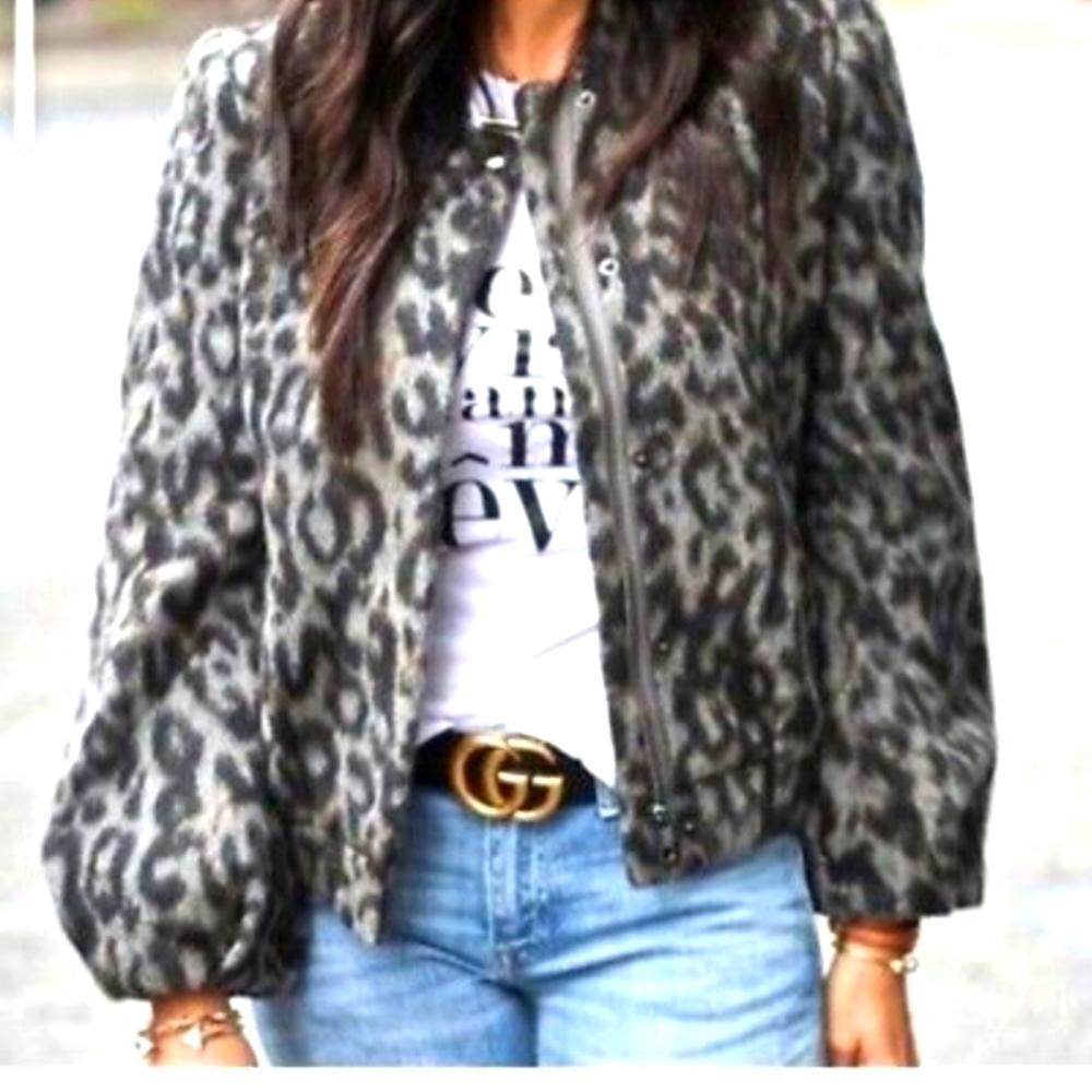 BANANA REPUBLIC LEOPARD PRINT JACKET SZ SMALL